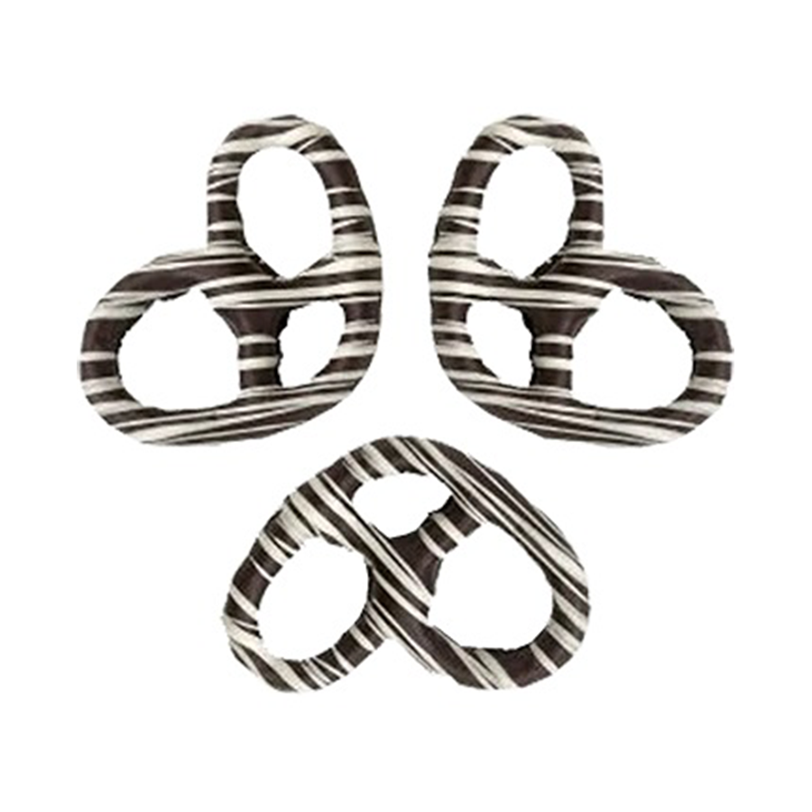Dark Chocolate Covered Pretzels With Drizles of White Stripes - NY Spice Shop